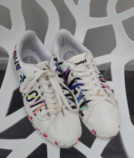 Desigual Letters Print White Sneakers size 36 UK 3.5 Trainers Shoes Blanco