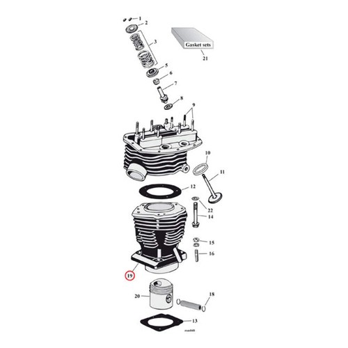 Inch panhead cylinder rear - 74, cylinder,