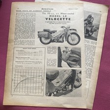  Velocette LE-1955 &57  -192cc w/cool motorcycle road tests 4 A4 page originals