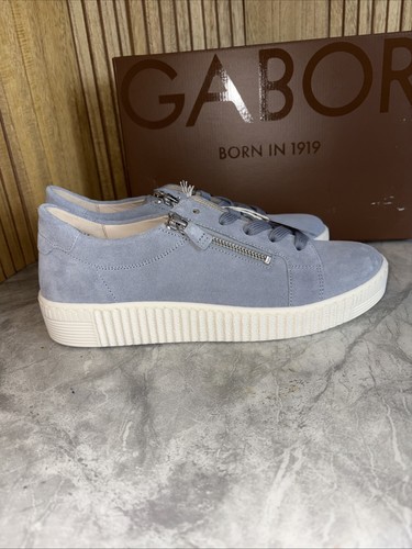 Gabor suede trainers sky blue - trainers,