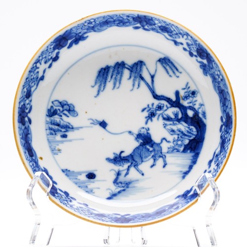 Chinese porcelain saucer blue - porcelain,