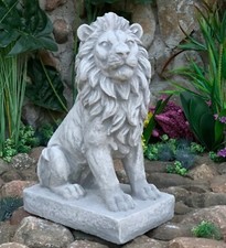 Concrete lion sculpture