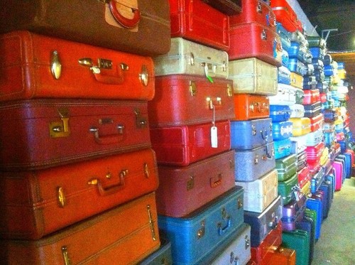 Vintage suitcase luggage - vintage, lot