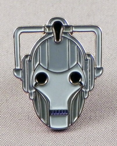 Cyberman head enamel pin - cyberman,