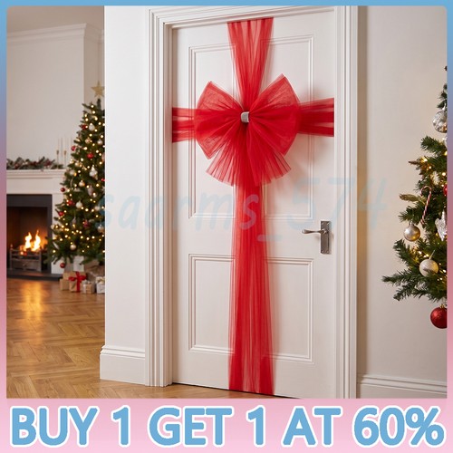 Christmas door bow window - christmas,