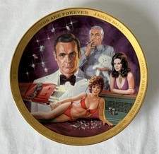 Vintage 8" Franklin Mint Eon James Bond 007 DIAMONDS ARE FOREVER Collector Plate