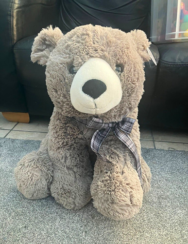 Grey plush bear teddy soft - grey,