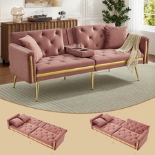 Seater velvet sofa bed - velvet, w/