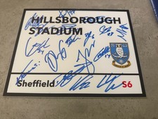 SHEFFIELD WEDNESDAY SIGNED 2025 METAL STREET SIGN FOOTBALL PROOF SHIRT 1