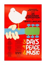 Woodstock 1 A4 concert poster with choice of frame