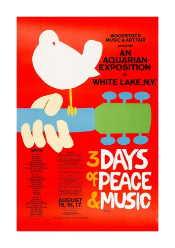 Woodstock concert poster - 1, a4