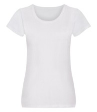 Ladies Plain T-Shirts Cotton Women Crew Neck Coloured Fitted Tee Shirt Printable
