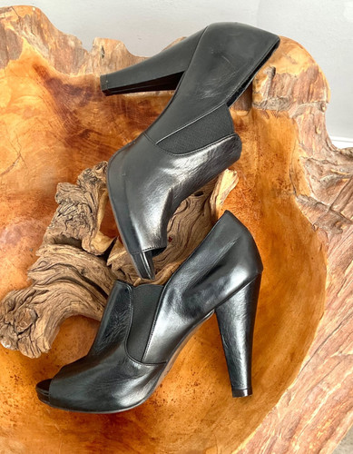 Black leather aldo - black, toe