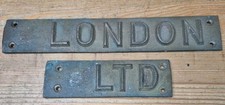 Vintage Original Solid Cast Bronze Sign Plate Plaque London Ltd 
