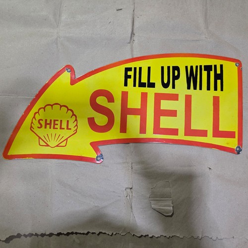 Shell porcelain enamel sign - shell, 30