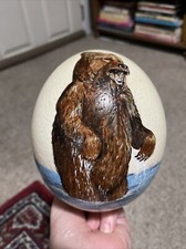 Ostrich Egg with Grizzly Bear