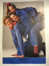 VTG 1988 Advertising ESPRIT Fashion Jeanswear Poster 80s Toscani  (Water Damage)