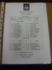 09/01/2001 Teamsheet: Halifax Town v Stoke City [LDV Vans Trophy]. Thanks for vi