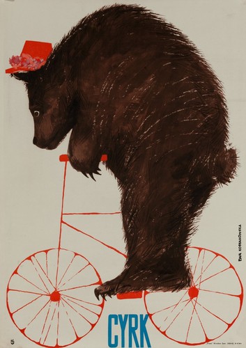 Balancing bear bicycle - balancing, on