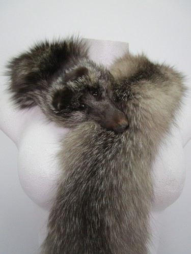 Women silver fox fur collar - silver,