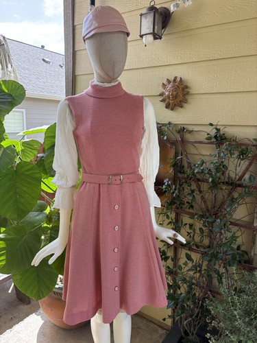 Vtg mod pink dress - 60-70’s,