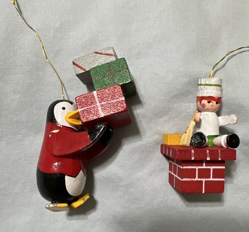 Vintage wooden penguin and - ,