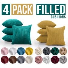 Pack of 4 Velvet Cushions With