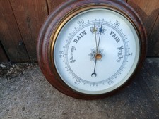 english vintage oak round barometer