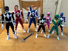 Power Rangers 7xMMPR Hasbro 7" + 8"Action Figures incl Green Plus Auto flips etc
