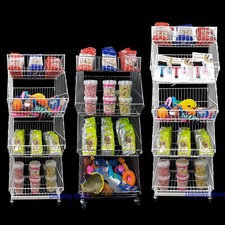 Collapsible Metal Wire Stacking Baskets  Dump Bins on Wheels