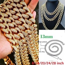 Men Iced Out Diamond Thick Miami Cuban Link Chain Necklace Hip Hop Bling Jewelry