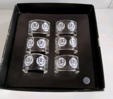 Caledonian Crystal Napkin Rings Rennie Mackintosh Style Set Of 6 