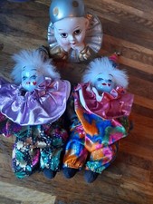 Vintage Porcelain Clown Doll Collection Mime Retro