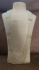 Indian Pakistani jewellery mala necklace rani haar pearls wedding Bollywood gift