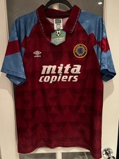 Aston Villa 1990-92 Home Shirt - Medium - Retro Score Draw - 5 Paul McGrath