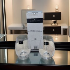 DARTINGTON Crystal Stemless Wine Glasses / Tumblers {Set of Two}