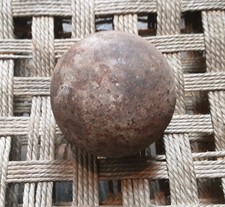 A vintage cannonball. Approximately 3.5 inches in diameter. Weight 3kg, 6.6lbs.