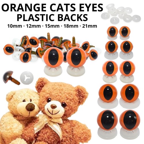 Orange cats soft toy eyes - orange,