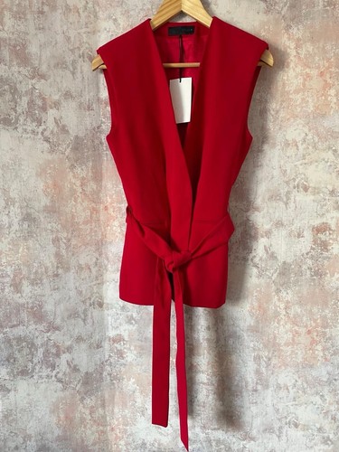 Zara red long waistcoat - zara, wrap