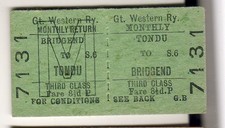 Railway ticket GWR Tondu -