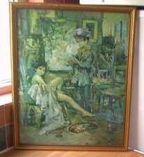 'ARTIST AND MODEL' framed