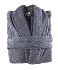 XL Dark Grey Mens Bathrobe Bath Robe 100% Cotton Terry Towelling 400gsm