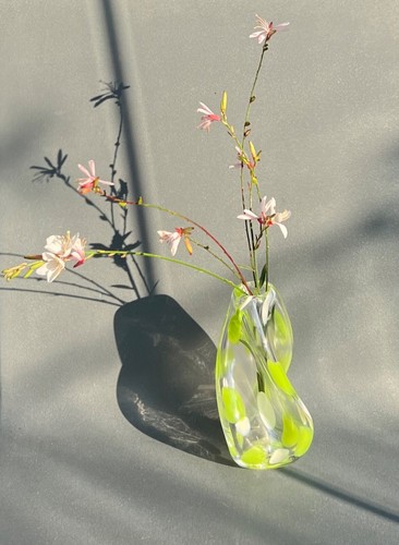 Glass vase abstract green - vase,