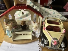 Sylvanian families red roof wedding chapel plus romance wedding car & figures 
