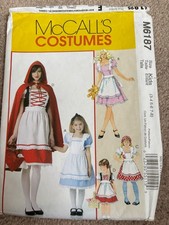 mccalls costume sewing pattern M6187 Cape Riding hood, Alice, goldilocks age 3-8