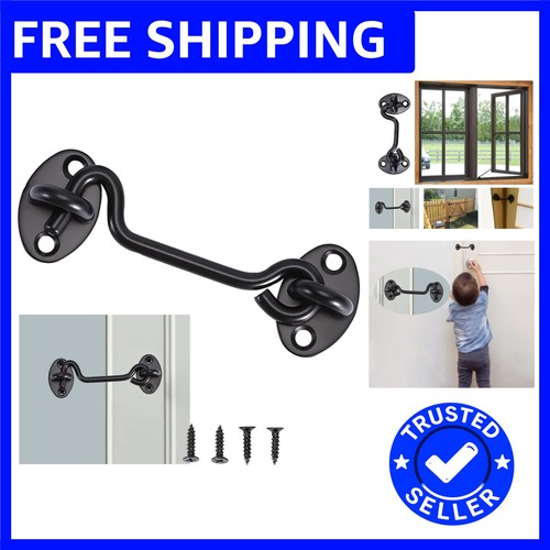 Black cabin hook eye latch - &,