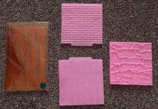 4 Piece Natural Textures Silicone Moulds for Baking and Cake Decorating