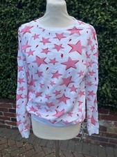 Scamp And Dude Pink White Star Lightning Bolt Jumper Size Uk Small 8/10