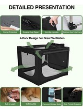 Collapsible Dog Crate, Premium Quality.  Chew Proof Mesh - XL 106 x 78 x 78 Cm