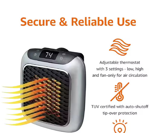 800w plug wall heater - plug, in